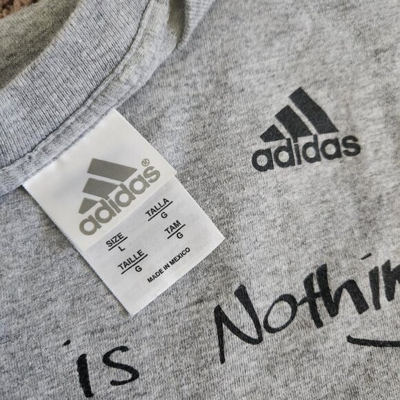 Adidas Impossible is Nothing T-Shirt Short Sleeve Grey Retro Sportswear Vintage - Picture 4 of 6